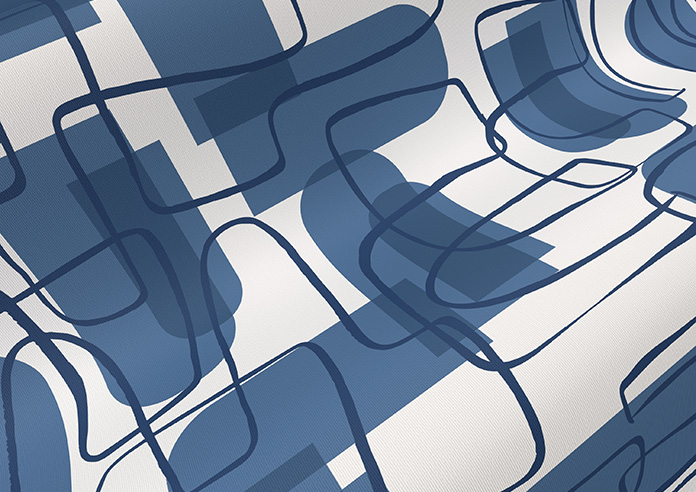 Meander, Navy - Twist&Fit Roller Blind - Image 4